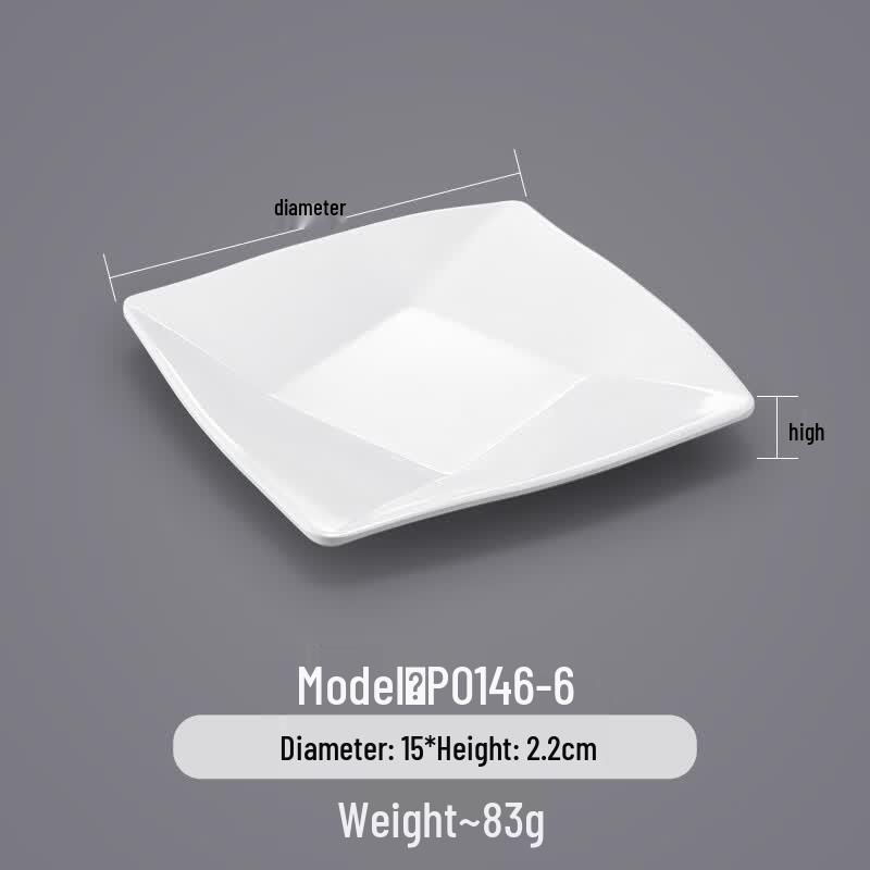 Square White Melamine Serving Plate