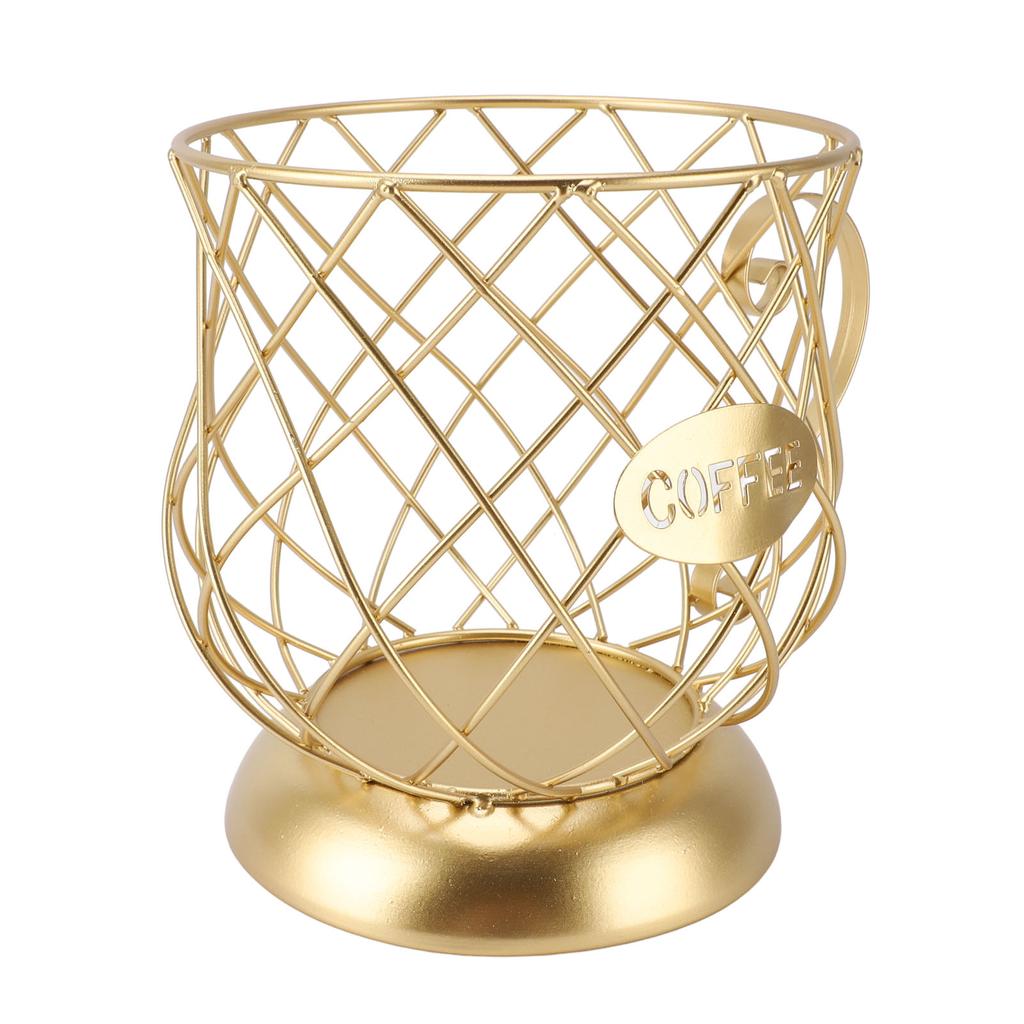 Coffee Pod Holder Innovative Modern Large Capacity Electroplating Metal Coffee Capsule Basket for