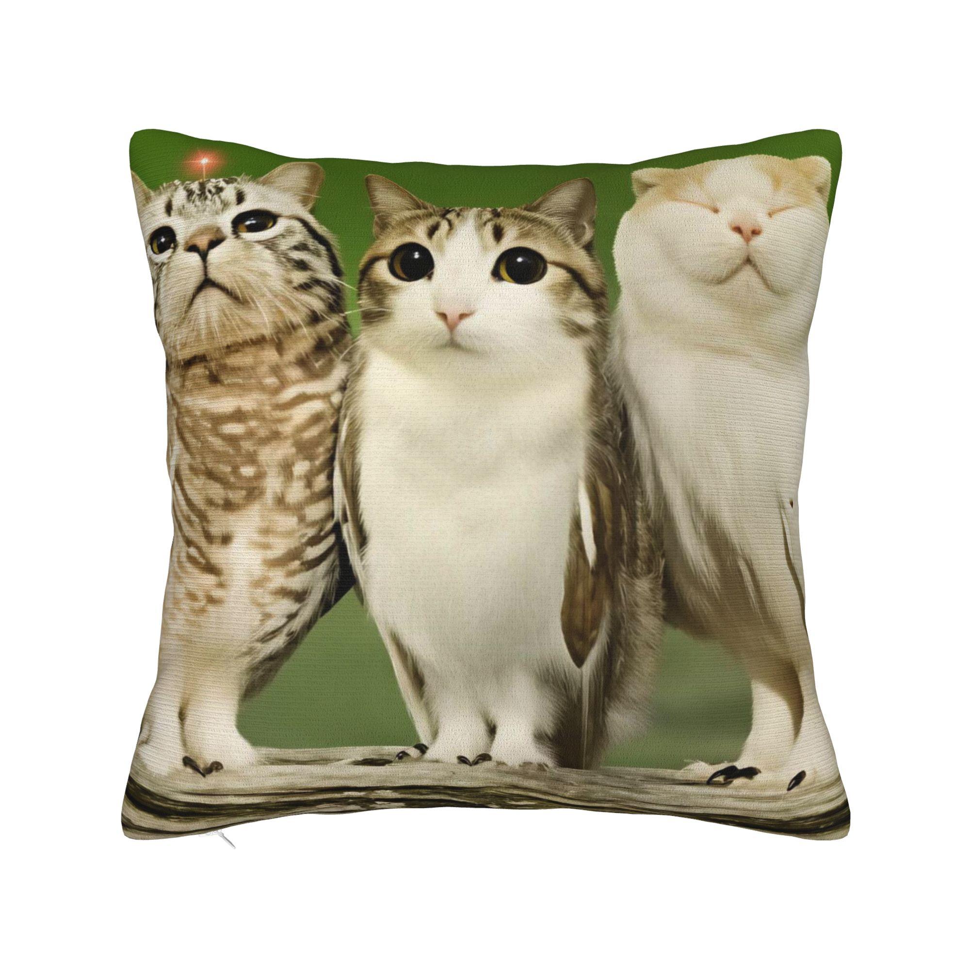 Meowl Funny Cute Cat Owl Pillow Case Graphic Pillow Cover For Sofa Car Home Decor Cute Funny Cushion Cover 30cmx30cm