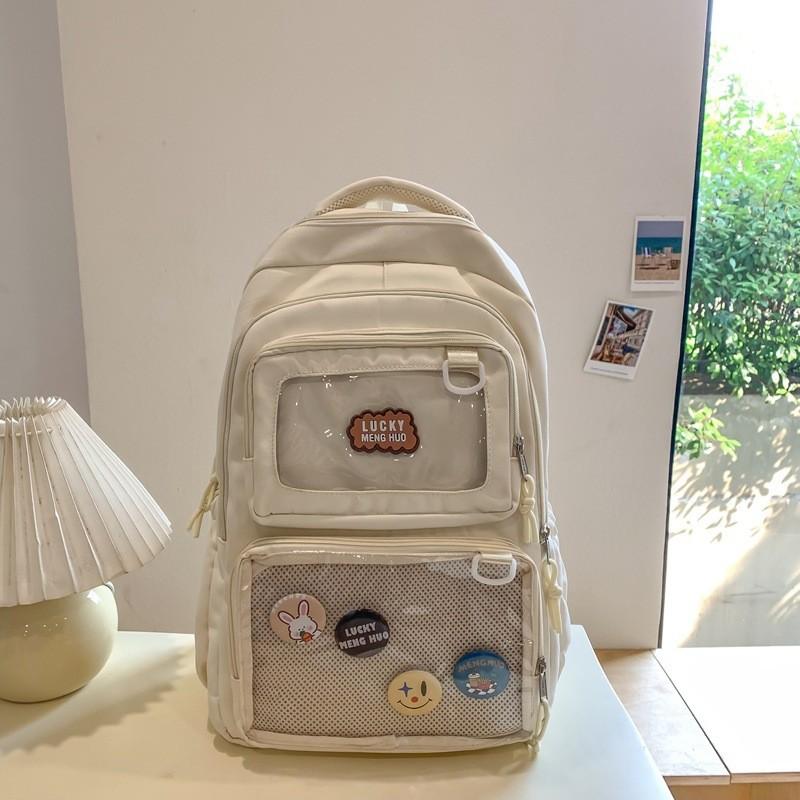 Mori large-capacity backpack female ins college style soft sister girl versatile transparent pain bag student class schoolbag