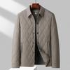 Men's 2023 Quilted Diamond Pattern Silk-Cotton Jacket - Lightweight Autumn Winter Shirt Style