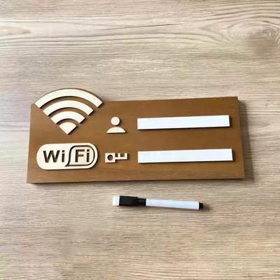 Panneau WIFI Autocollants Muraux en Bois avec Marqueur Réinscriptible Écriture Manuscrite Compte et Mot de Passe Réutilisable Pour Signalisation Publique de Magasinage