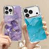 Sandstone Marble Pattern Case For iPhone 17 Pro Max Plating Lens Frame Clear Soft Cover For iPhone 16 15 14 13 Pro Max 11 16E 17E