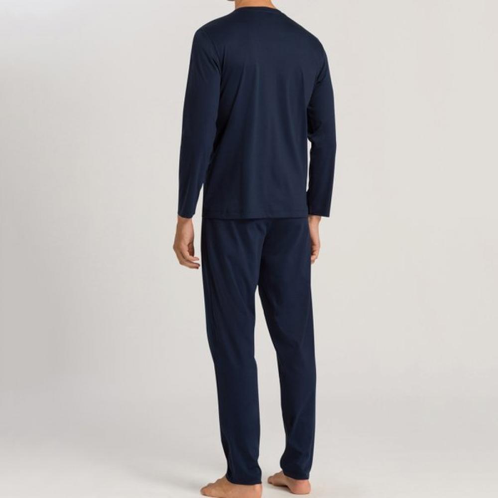 Hanro Night Selection Long Sleeve Pajama Set 75109 Deep Navy 