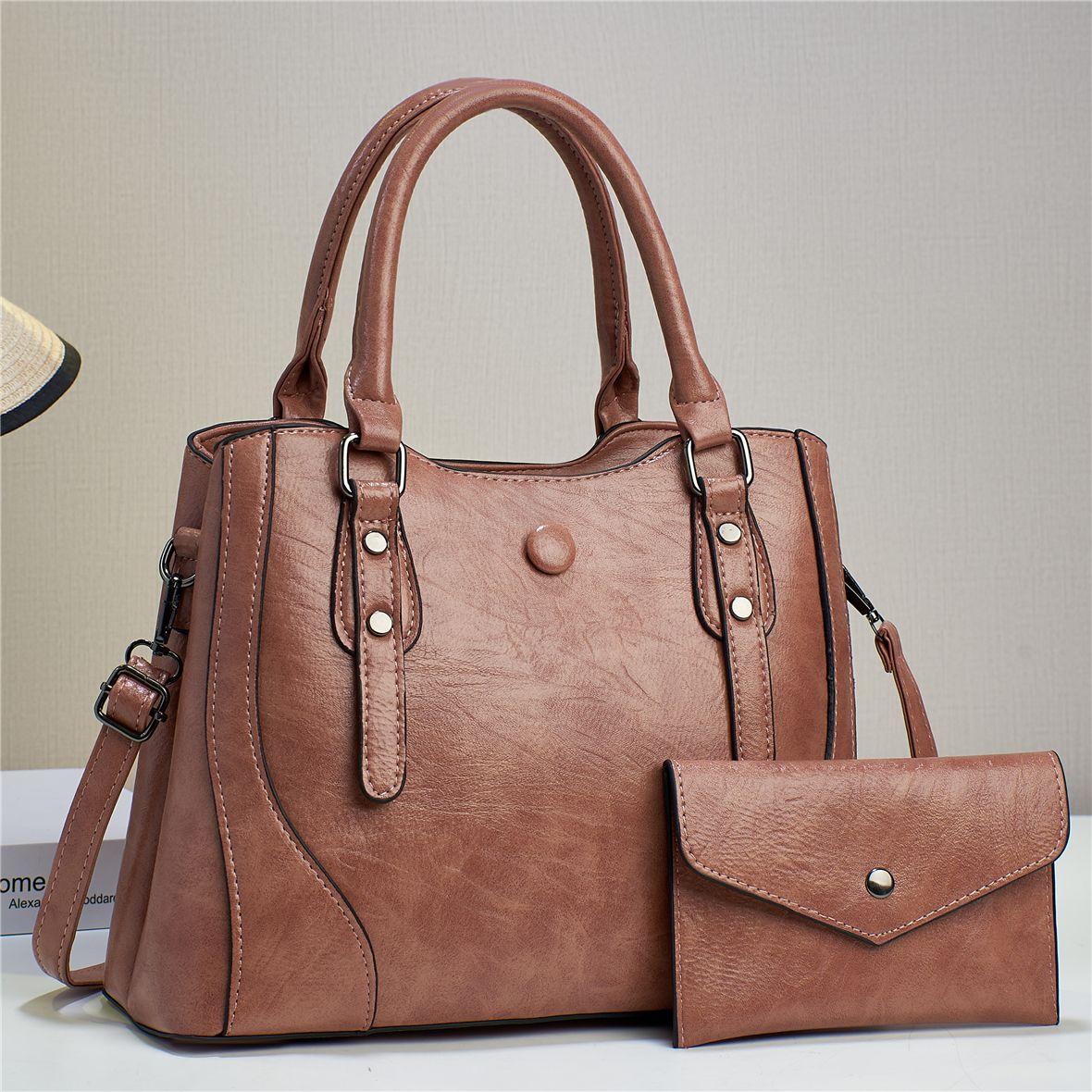 

Сумка большой вместимости, водонепроницаемая и износостойкая диагональная сумка через плечо с небольшой сумкой для женщин розовый