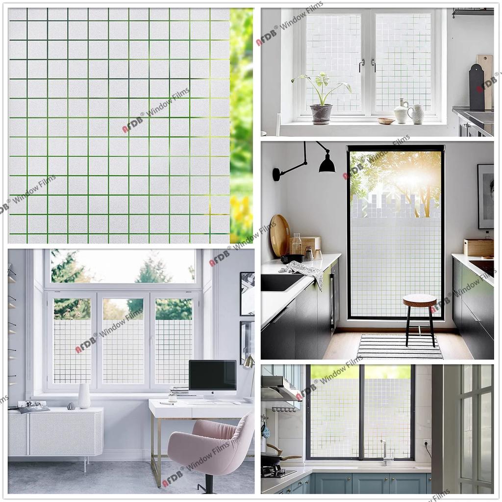 Privacy Window Film Decorative Paper Sticker Non-Adhesive Lace Flower Decal Home Office Static Cling Glass Foil Wid 90 Cm