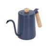 Fierbător de cafea cu gât de lebădă, 600 ml, din oțel inoxidabil 304, cu cioc, mâner din lemn, pentru cafea