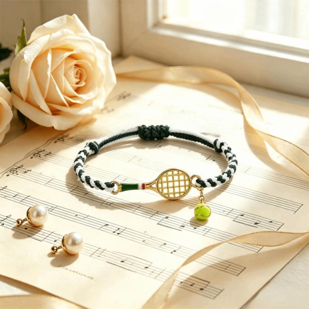 Adjustable Handwoven Bracelet Handwoven Couple Bracelet Tennis Racket Bracelet for Women