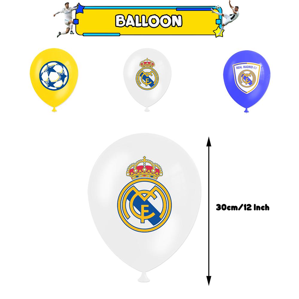 32ks Párty dekorací Real Madrid CF zahrnuje Banner, Topper na dort, Balónky