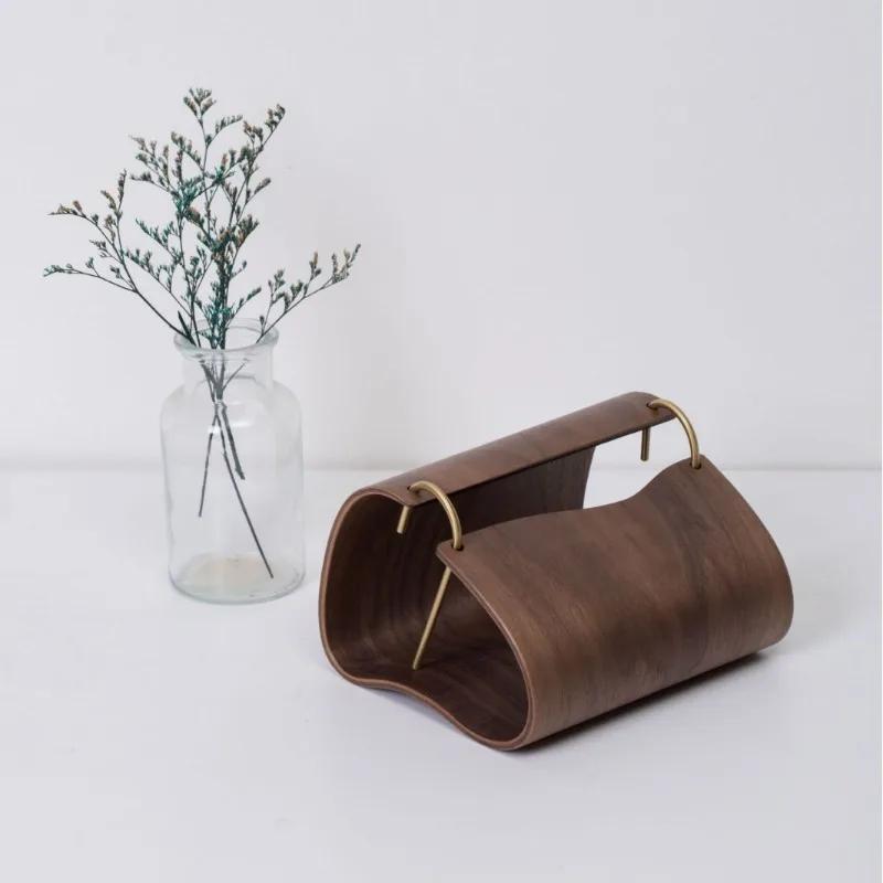 Dřevěná krabička na papírové ubrousky Kreativní jednoduchý organizér do zásuvky na papír Příslušenství k ukládání stolů Příslušenství na papírové ručníky z přírodního dřeva