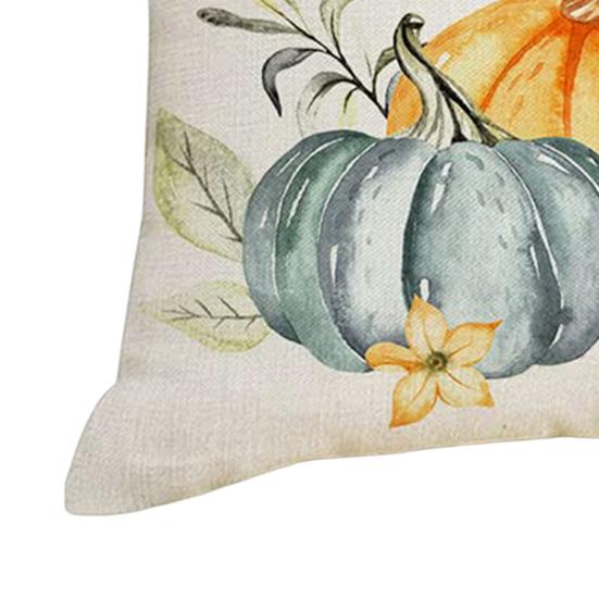 Cushion Case Single Side Printed Decorative Flax Fashion Farmhouse Thanksgiving Home Cushion Case Daily Use