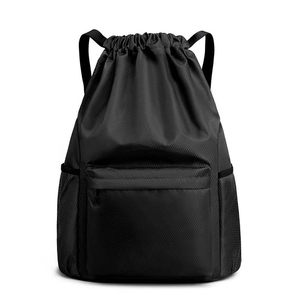 

Портативный рюкзак из ткани Оксфорд, большой вместимости, на шнурке, школьная сумка, сумка на шнурке для спортзала, для пары чёрный