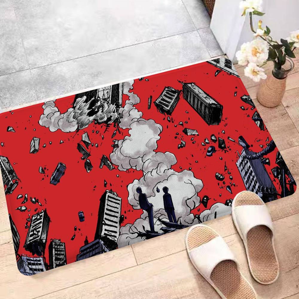 Anime Mob P-Psycho 100 Entrance Door Mat Nordic Style Bedroom Living Room Doormat Home Balcony Anti-Slip Modern Home Decor