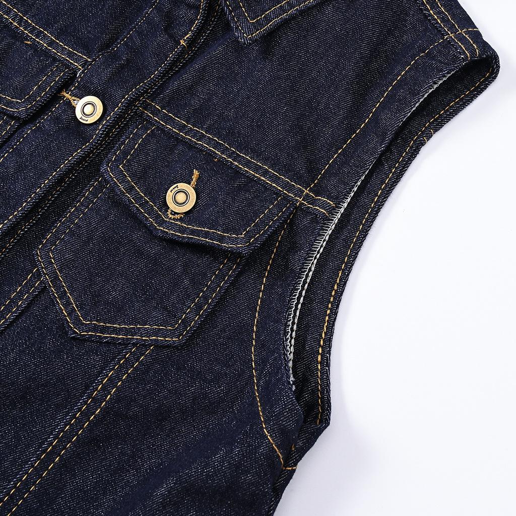Damen Jeans Weste Ärmellos, Lässig, Retro, Figurbetont und Stilvoll Blazer