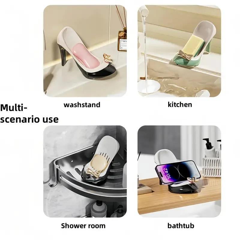 Creative High Heel Shoe Soap Dish – Suction Cup Holder for Bathroom, Sink & Dorm Use