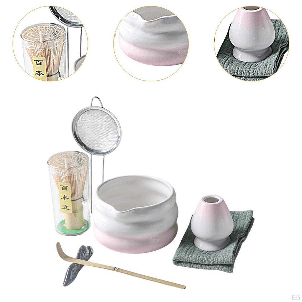 7 Pieces Japanese Matcha Set Tea Spoon Bowl Making Kit for Household
