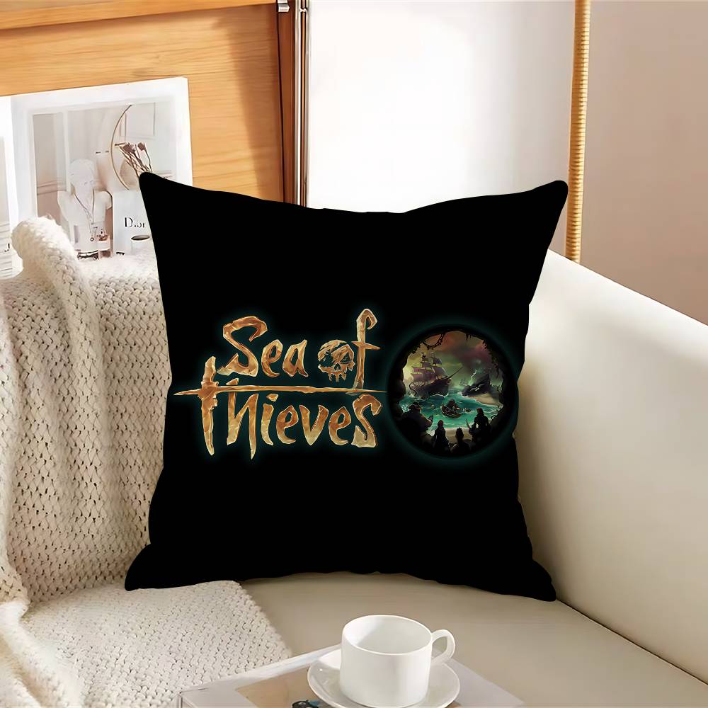 S-SeaS Of T-Thieves Logo Pillow Case Removable Washable Cushion Cover – All-Season Soft Linen