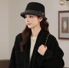 Curled Elegant Flower Bucket Hat Women's Autumn and Winter Thickened Thermal Basin Hat Small Face Fashionable Mother Hat