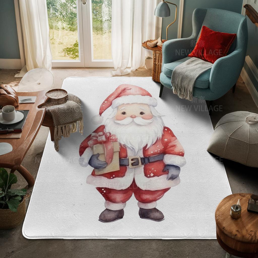 House Entrance Carpet Home Door Mat Living Room Bath Foot Bathroom Non-slip Water Absorption Rugs Bath Merry Christmas Winter