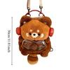 Cute Plush Red Panda Backpack Large Capacity Soft Fashion Shoulder Bag Kawaii Fluffy Wear Headphones Animal Bag Woman Girl Gift