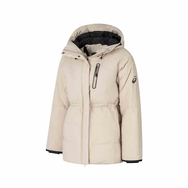 

Asics Water-Resistant Fashionable Warm Hooded Long Sleeve Down Jacket Women outerwear Light-Khaki 2032D134-020 L