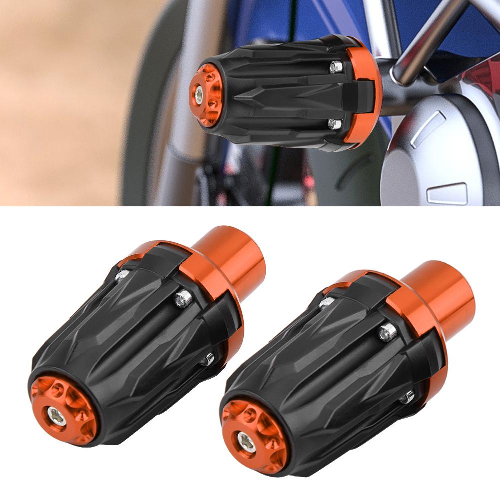 1 Pair of 10mm Motorcycle Exhaust Frame Sliders Anti Crash Pad Falling Protector Orange