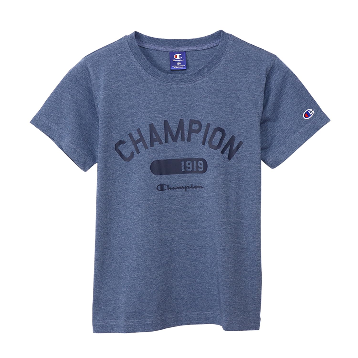 

Champion Short Sleeve Crew Graphic Logo School Heather Blue Kids T-Shirt, Neck, Print, Boys, CK-ZS317,