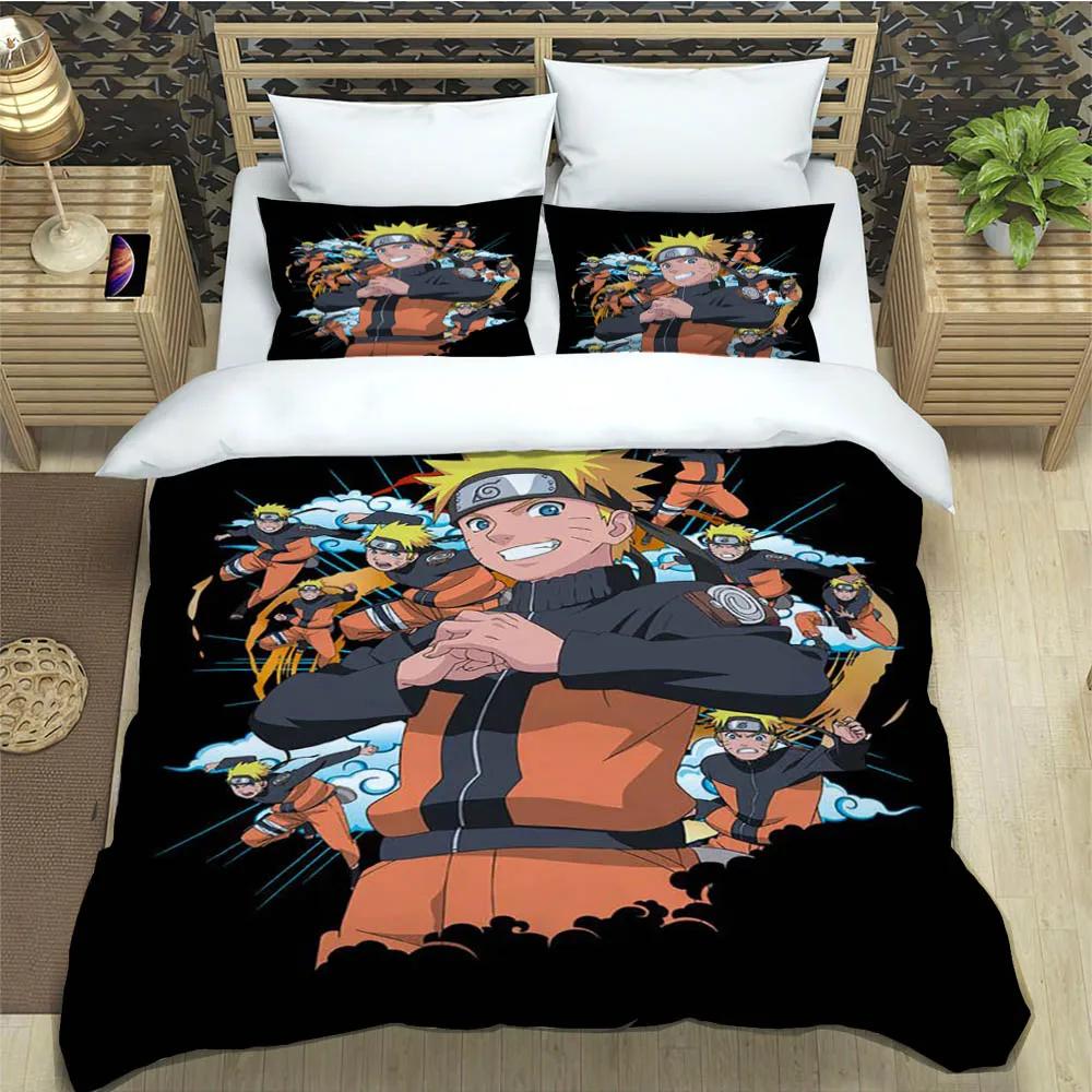 Cartoon N-Naruto Bedding Sets Exquisite Bed Supplies Set Duvet Cover Bed Comforter Set Bedding Set Luxury Birthday Gift