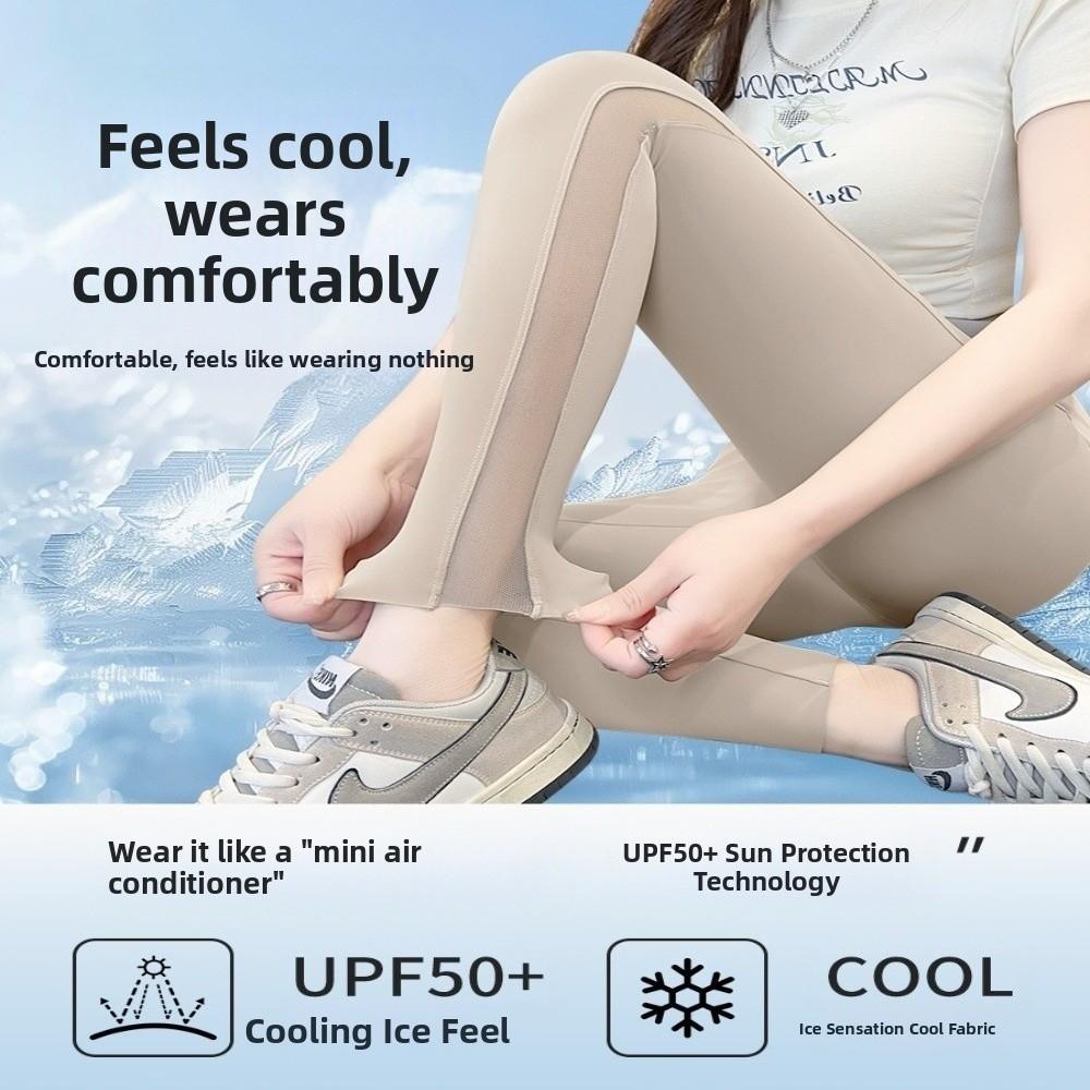 High-waisted Yoga Pencil Pants Ice Leather Female Tight Trousers Running Tight Pants for Summer