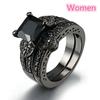 His and Hers Couple Rings Black Gold Color Womens Purple Zircon Wedding Ring Titanium Steel Mens Ring Wedding Band Jewelry Gifts