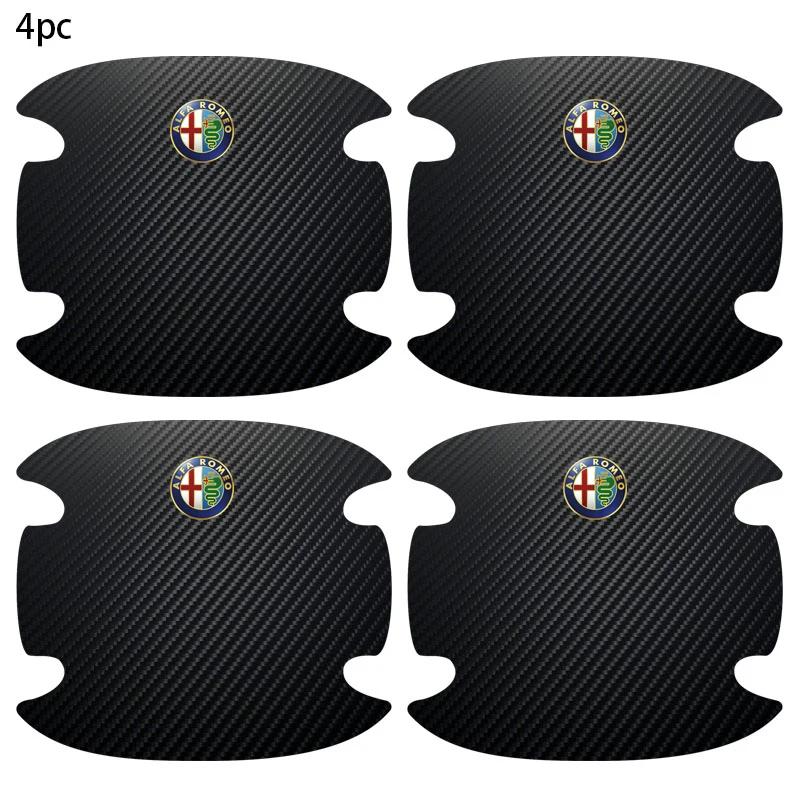 

Car Stickers For Alfa Romeo 4pcs Carbon Fiber Car Door Bowl Handle Anti-Scratches Sticker For Alfa Romeo Giulia Stelvio Giuliett