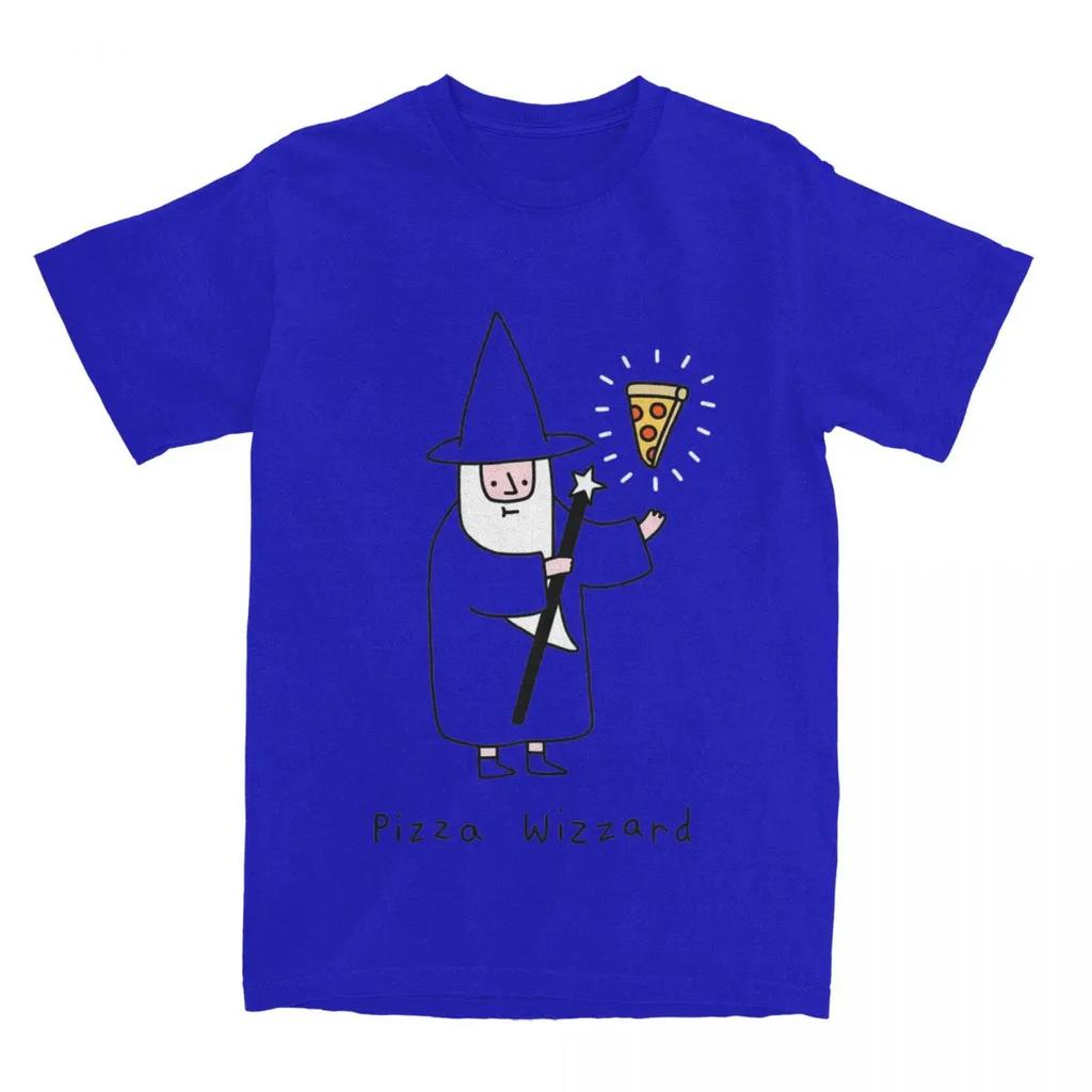 Men Women's Fantasy Pizza Wizzard Shirt Merch Funny Pizzas Lover Pure Cotton T-shirt Clothing Graphic Print Tees Summer