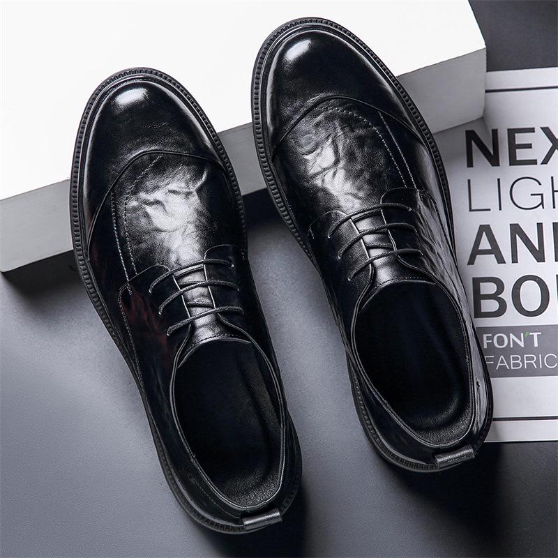 Men's High-End British Style Leather Derby Shoes: Formal, Soft-Sole Wedding & Business Footwear