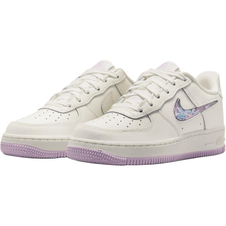 Nike Air Force 1 Comfortable Classic Low Top Kids Sneakers Kids Sneakers White Purple IQ9795151