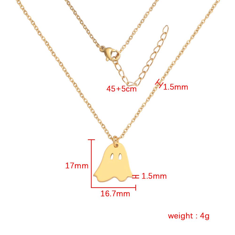 Halloween Titanium Pumpkin Ghost Witch Necklace - European & American Style