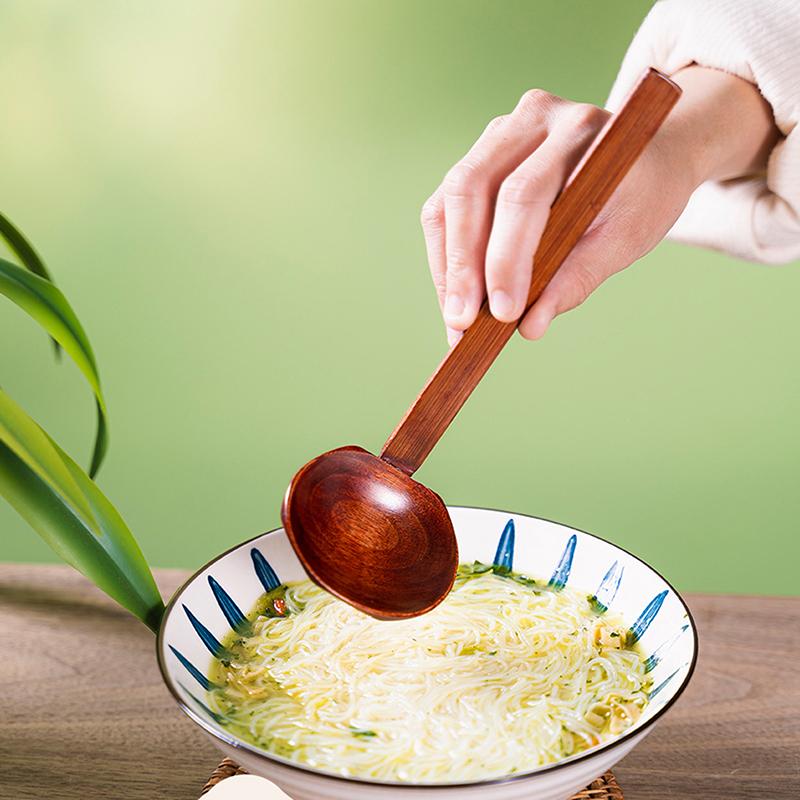 Wooden Spoon Kitchen Ladles Soup Spoon Japanese Wood Serving Spoons Big Ramen Spoon Soup Noodle Hop Pot Strainer Tableware