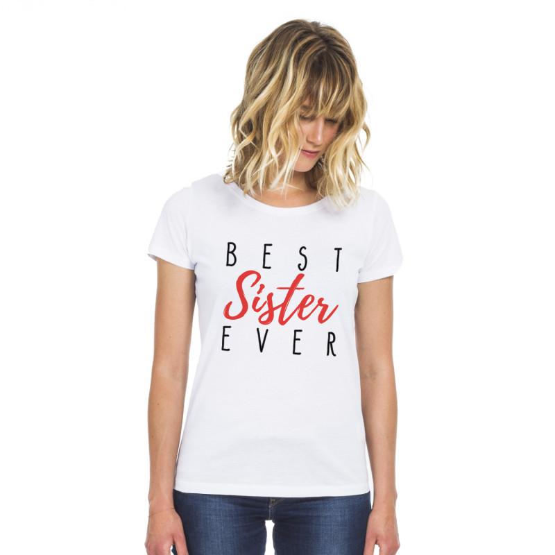 Camiseta feminina - MELHOR IRMÃ DE SEMPRE S branco