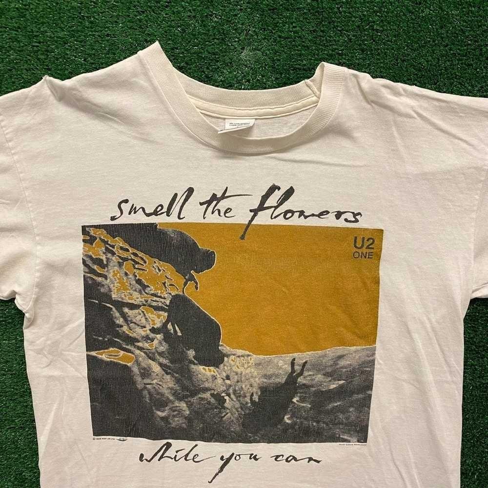 Vintage U2 Smell the Flowers Vintage 90s Band T-Shirt NI345 FREE SHIPPING L