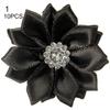 10 stk 4 cm satengbånd blomster skinnende rhinestone applikasjoner DIY bryllupshåndverk