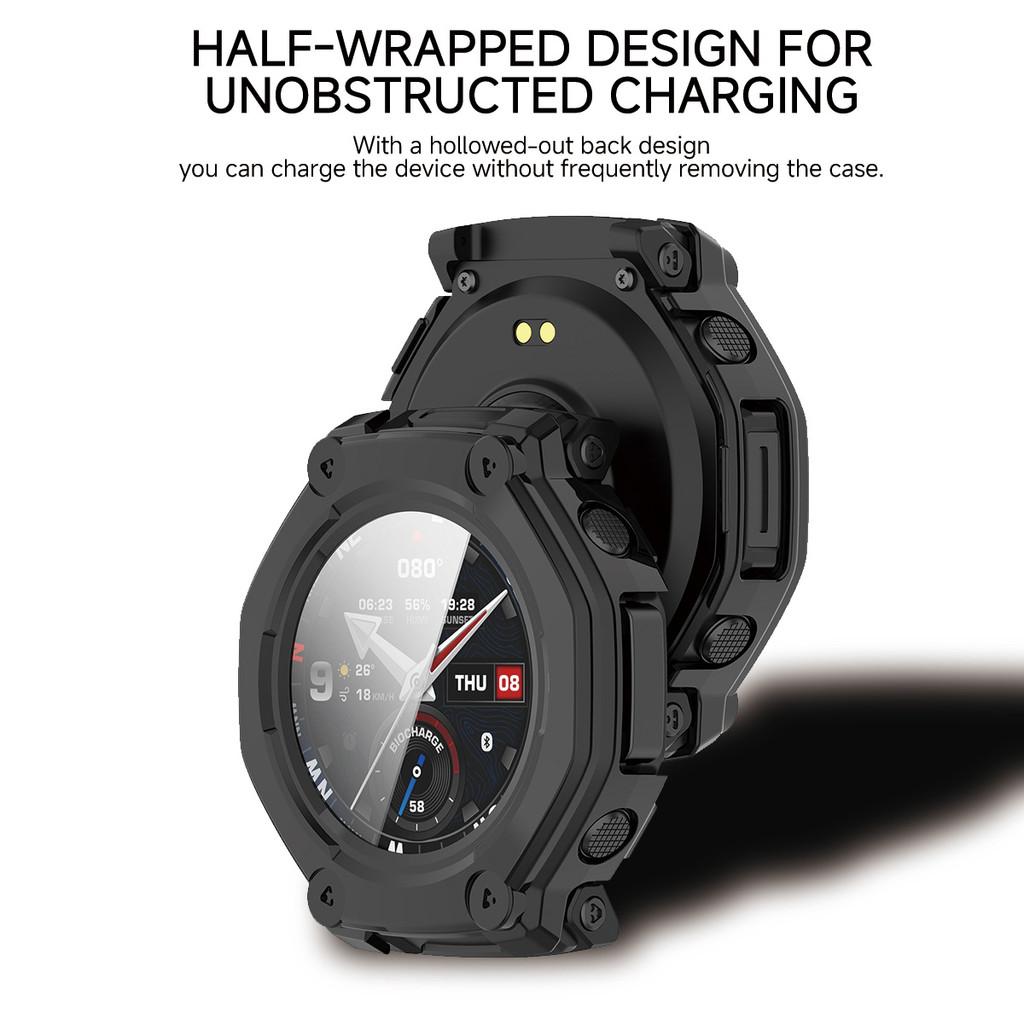 PC Case+Tempered Galss For Amazfit T-rex3 Pro SmartWatch Strap Cover bumper for Huami Trex3Pro 48mm Screen Protector Shell