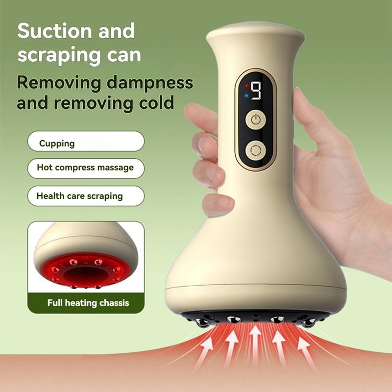 Electric Cupping EMS Microcurrent Meridian Brush Vacuum Cans Fat Burning Slimming Guasha Red Light Warm Moxibustion Massage