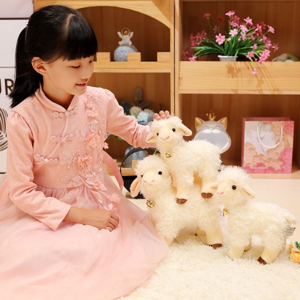 Fluffy Big Ears Sheep Plush Toys PP Cotton Baby Sheep Keychain Baby Lamb Plush Doll Kids Gift