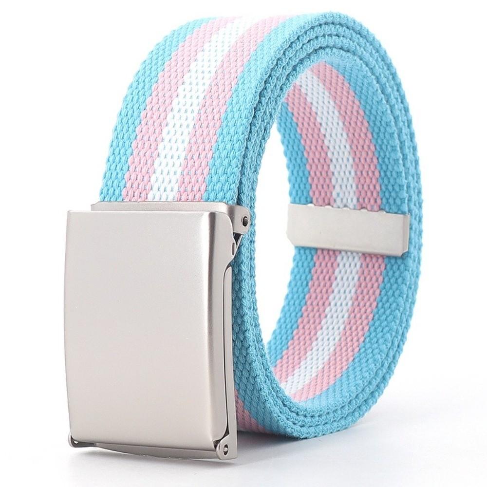 Adjustable Canvas Waist Belt Stripe Nylon Belt Fashion Men's Business Belt  Unisex