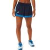 Asics Color Block Printed Logo Two-In-One Sports Shorts Women Shorts Dark-Blue Green 2042A253-403