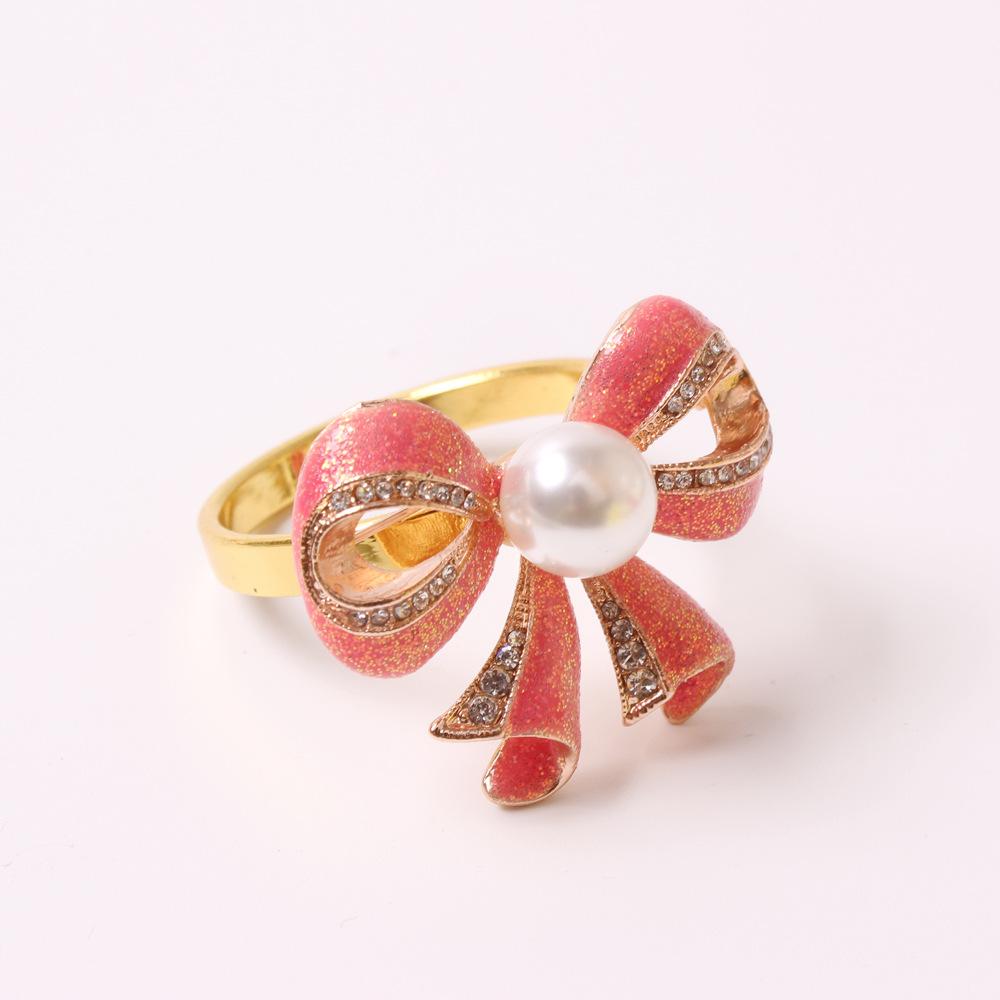 

8 шт./лот Новое жемчужно-розовое кольцо для салфеток из сплава кольцо для салфеток бабочка свадебное торжество украшение рабочего стола