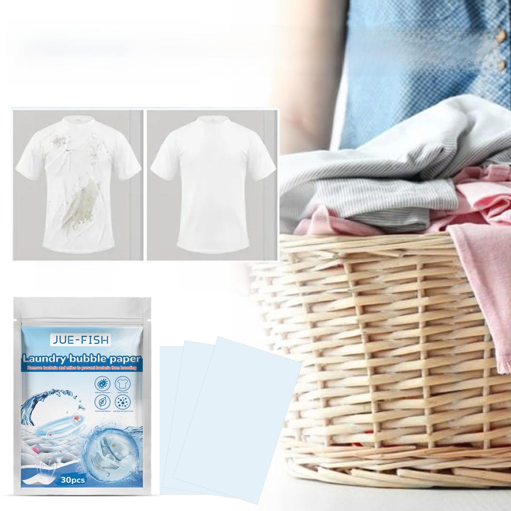 Concentrated Laundry Detergent Sheets with Long-lasting Fragrance Eco-Friendly Cleaning Strips for Stain Removal and Fresh Laundry (30 Sheets)
