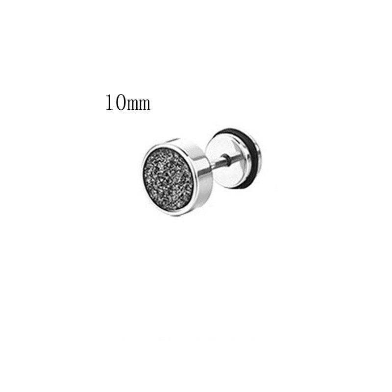 Simple Punk Scrub Stainless Steel Earrings High Grade Round Barbell Style Stud Ear Jewelry Party Gifts For Women Men