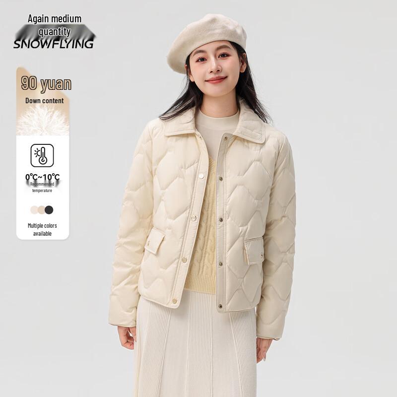 XueZhongFei Women's Chic Turn-Down Collar Short Down Jacket