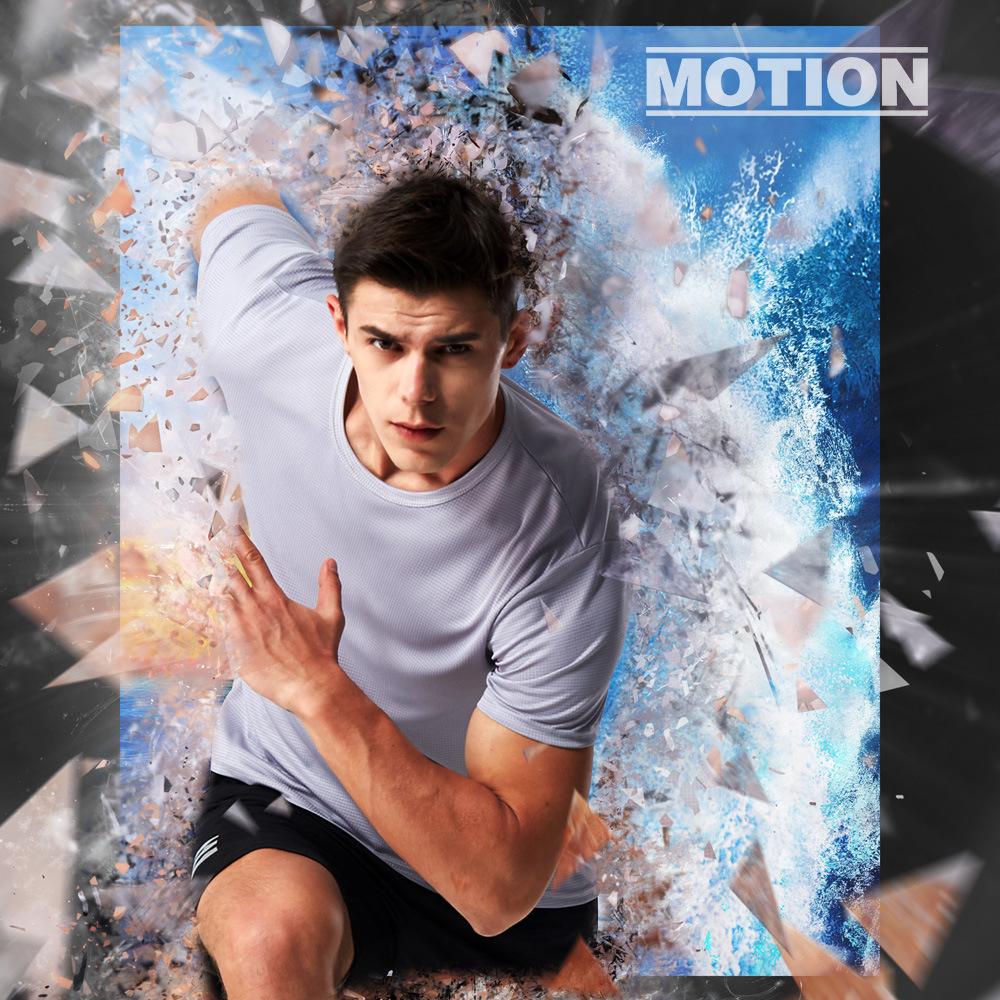 Men's Quick Dry T-shirt Thin Section Round Neck Short Sleeve Outdoor Marathon Running Training Sweat Absorbent Breathable Undershirt