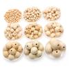 Natural Wooden Beads Dia 6mm-30mm Eco-Friendly Wood Loose Spacer Beads for Jewelry Findings Making Accessories DIY